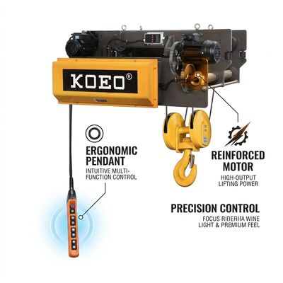 Beli Single Girder Electric Wire Rope Hoist 3 Phase 2 Ton Wire Rope Hoist IP55 Dengan Headroom Ultra Low pembuatan online