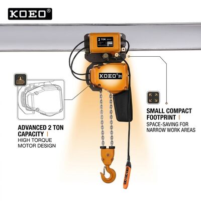 comprar Talhas Elétricas Pequenas 380V Velocidade Variável Guincho Elétrico 500kg Corrente G80 Motor IP55 2 Ton Fabricação em linha
