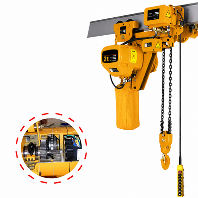 Buy 3 Phase Low Headroom Electric Hoist G80 Chain 2 Ton Electric Chain Hoist IP54 Motor 380V Space Saving online manufacture